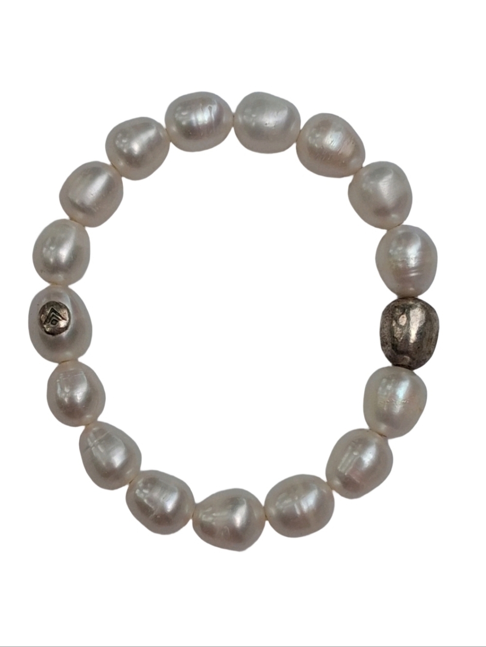 Silpada Vintage Sterling Silver & Large Baroque Freshwater Pearl Bracelet